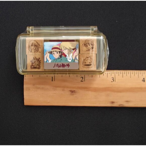 Studio Ghibli Park Japan Howl's Moving Castle 4-Piece Mini Stamp Set + Ink Pad - Picture 6 of 8